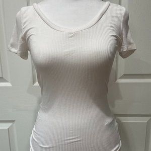 Hollister White V-Neck With Criss Cross back